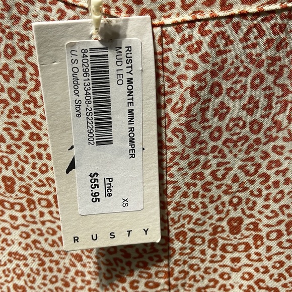 Rusty Monte Mini Romper Mud Leo XS - Picture 3 of 4